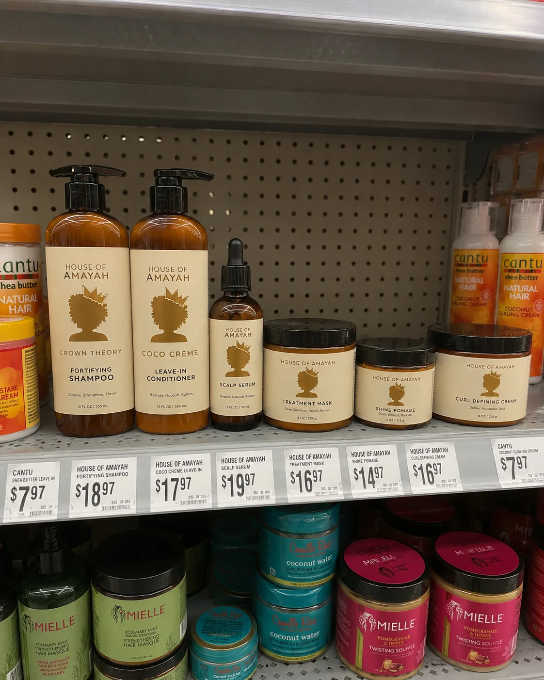 Crown Theory product lineup on a retail shelf