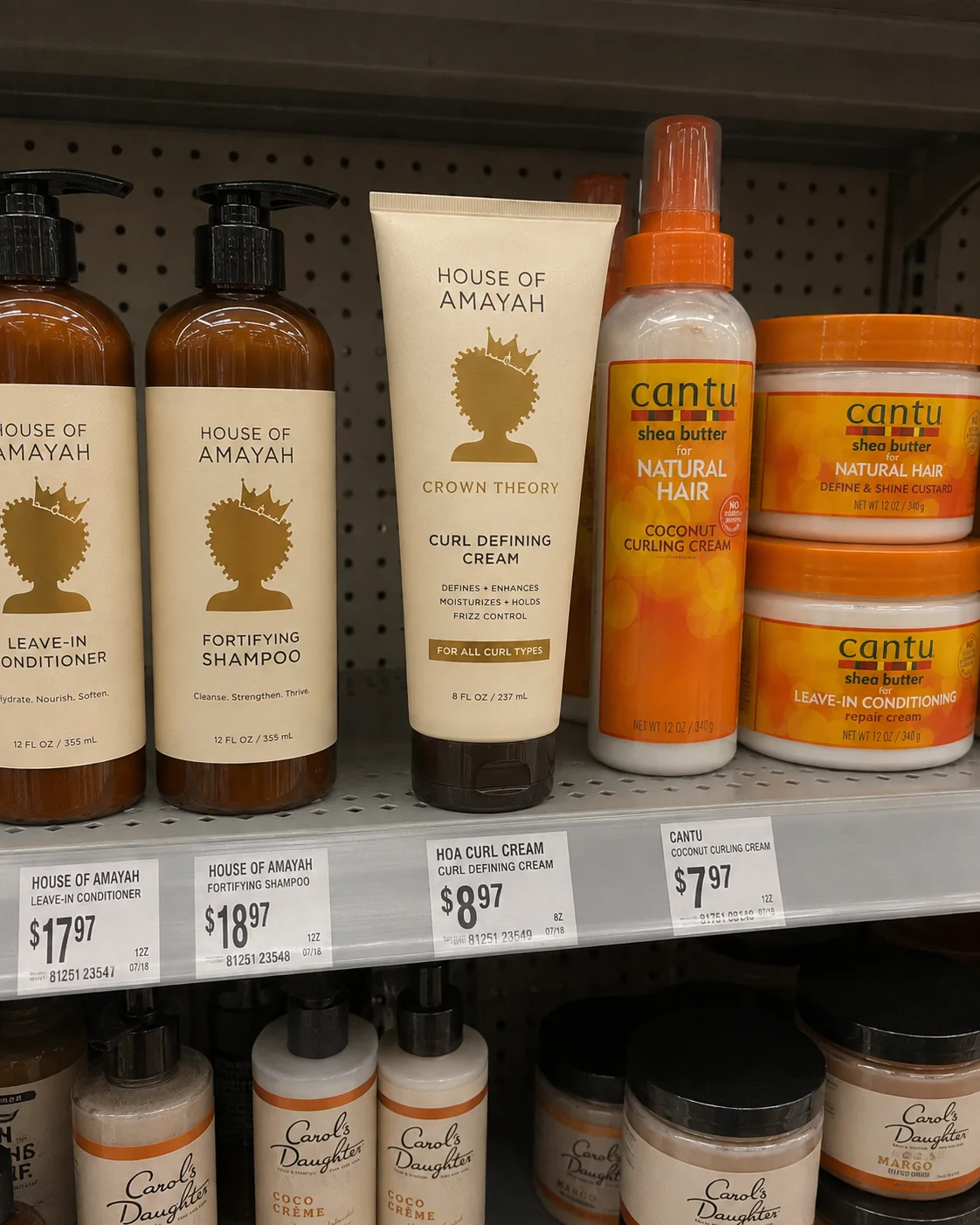 Crown Theory Curl Defining Cream on a retail shelf