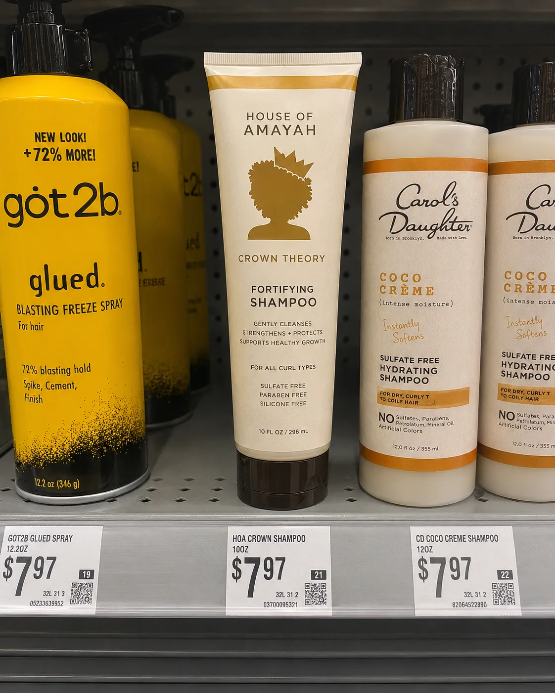 Crown Theory Fortifying Shampoo on a retail shelf