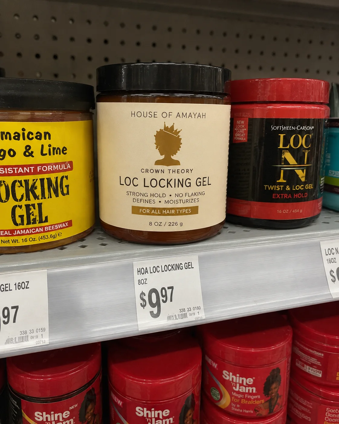 Crown Theory Loc Locking Gel on a retail shelf