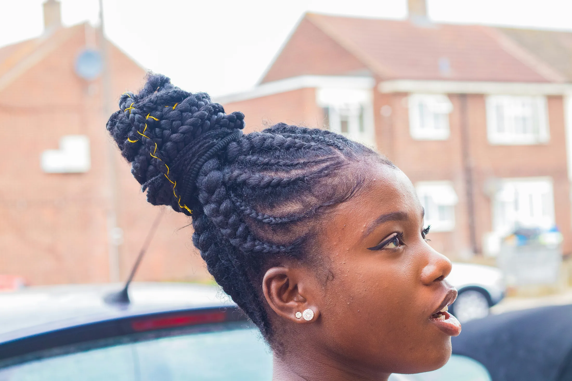 Woman wearing braids